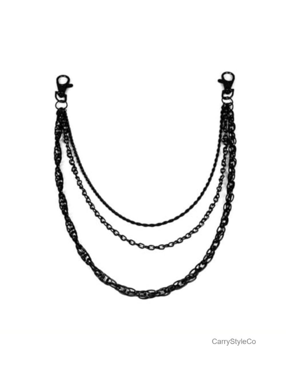 Gothic Waist Chain Belt for Women Men, Matte Black Purse Chain, Wallet Strap,